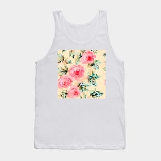 Watercolor shabby chic roses Tank Top